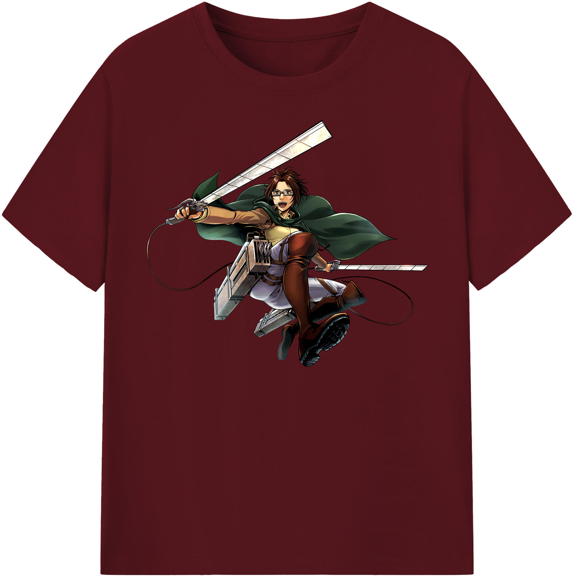 （画像用） 進撃の巨人 ハンジ·ゾエ Attack on Titan Hanji Zoe 綿100％半袖Tシャツ（フロントプリント）
